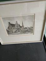 Oude Stadsgezichten - Ingelijste Etsen, Ophalen of Verzenden