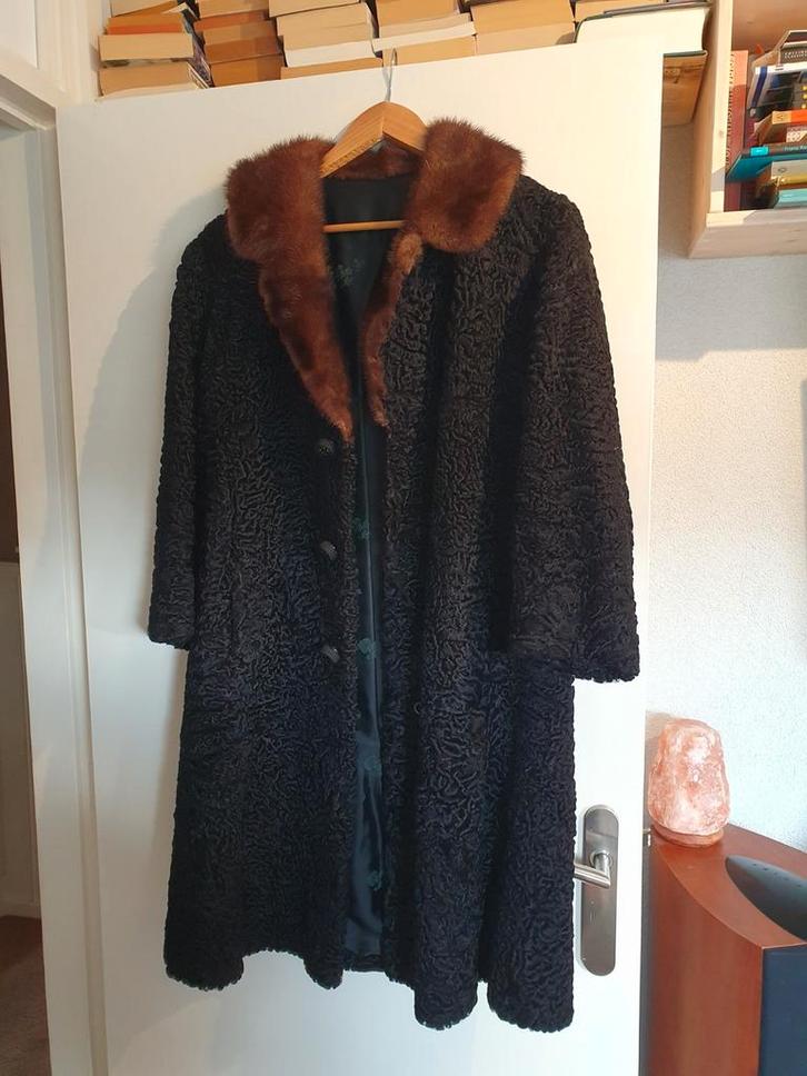 Lange Persianer Bontjas, Kleding | Dames, Jassen | Winter, Gedragen, Maat 36 (S), Zwart, Ophalen