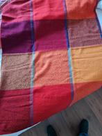 Wollen dekens ledikant 2 stuks, oranje-rood en blauw-groen, Ophalen of Verzenden, Zo goed als nieuw, 100 cm of meer, Deken