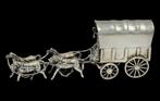 Zilver Miniatuur Huifkar met 4 Span Hollands Zilver keur, Verzenden, Zilver