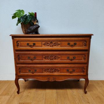 Vintage houten Queen Ann ladekastje dressoir ladekast 906 beschikbaar voor biedingen