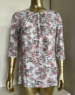 Taifun top, 3/4 mouwen, beige met roze bloemen, mt. M = 38, Maat 38/40 (M), Beige, Ophalen of Verzenden, Gedragen