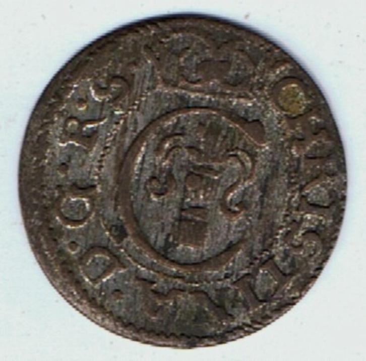 22-1952 Zweden/Livonia 1 solidus 1652, Postzegels en Munten, Munten | Europa | Niet-Euromunten, Losse munt, Overige landen, Zilver