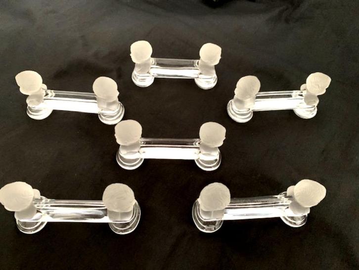 6 antieke kristallen messenleggers Baccarat Houdon, Antiek en Kunst, Antiek | Glas en Kristal, Ophalen of Verzenden
