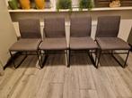 4 mooie goed uitziende eetkamerstoelen grijs, Ophalen, Gebruikt, Vier, Stof