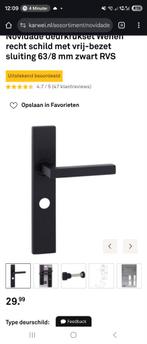 Nieuwe deurkrukset Wenen zwart RVS, Ophalen of Verzenden