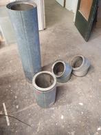 Dubbelwandige kachelpijp gegalvaniseerd 200/250mm + bochten, Ophalen, Gebruikt