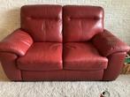 2 zits bank Vassal leder bordeauxrood, Huis en Inrichting, Ophalen, Gebruikt, 150 tot 200 cm, Tweepersoons