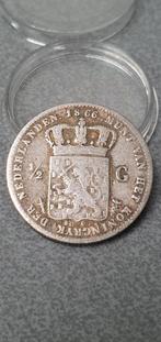 Zilveren ½ Gulden 1866 - Koning Willem III, ½ gulden, Koning Willem III, Zilver, Ophalen of Verzenden