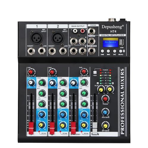 Professionele 4-Kanaals Audiomixer - USB & Bluetooth, Muziek en Instrumenten, Microfoons, Zo goed als nieuw, Overige typen, Verzenden