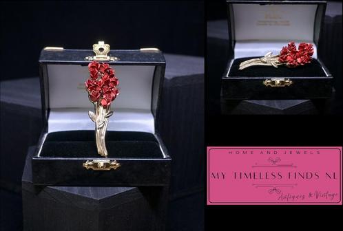 Vintage boeket rozen broche DM97 David Monn - K3SE1-Z5R, Sieraden, Tassen en Uiterlijk, Broches, Zo goed als nieuw, Overige materialen