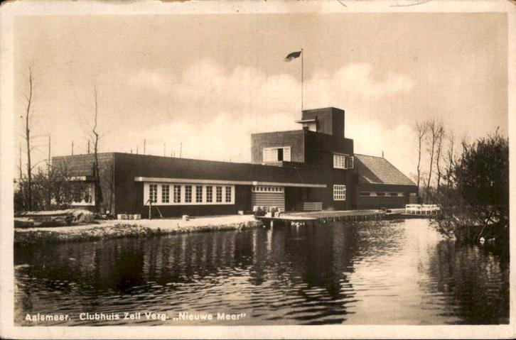 Aalsmeer - Clubhuis Zeil Ver. Nieuwe Meer, Verzamelen, Ansichtkaarten | Nederland, Gelopen, Noord-Holland, 1920 tot 1940, Ophalen of Verzenden