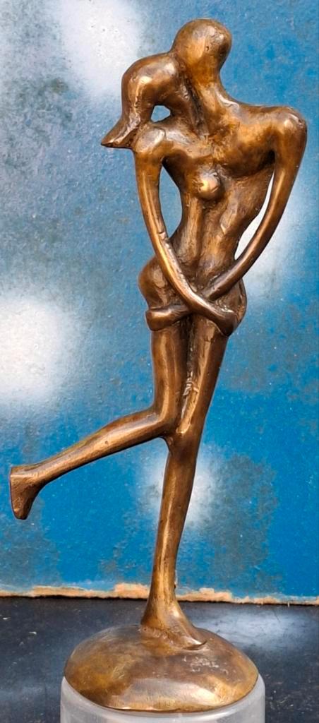 Tenero d' Amore. Sculptuur. Brons. G.A. Italië.  20 cm., Antiek en Kunst, Curiosa en Brocante, Ophalen