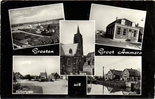 Groeten uit Groot Ammers - 5 afb o.a. Graafland - gelopen, Verzamelen, Ansichtkaarten | Nederland, Gelopen, Overijssel, 1940 tot 1960