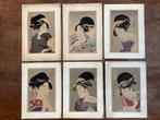 6 Japanse kleuren houtsneden Katagawa Utamaro, Ophalen of Verzenden
