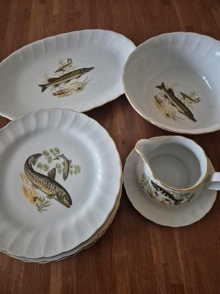 Vis Borden Set - Prachtig cadeau voor de visser!, Huis en Inrichting, Keuken | Servies, Ophalen