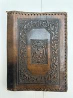 Antieke leren documentmap/fotoalbum ca 1900 - brocante, Antiek en Kunst, Ophalen