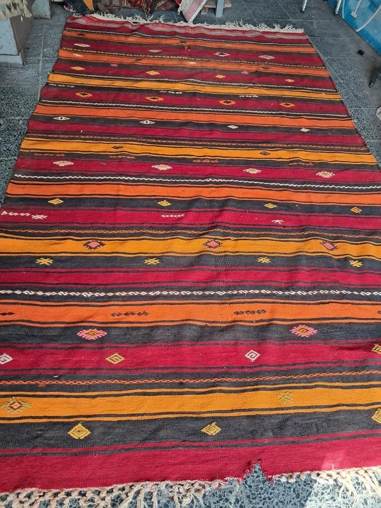 Handgeweven Turkse kelim 275x174cm, Ophalen of Verzenden, Rechthoekig, 200 cm of meer, 150 tot 200 cm