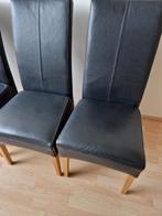 6x lederen zwarte stoelen!!, Huis en Inrichting, Ophalen, Zo goed als nieuw, Zwart