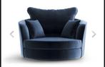 Naduvi velvet fauteuil marineblauw, Ophalen, 100 tot 125 cm, Zo goed als nieuw, 100 tot 125 cm