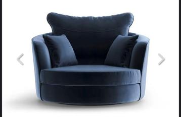 Naduvi velvet fauteuil marineblauw beschikbaar voor biedingen