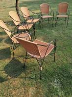 6 stuks teras stoelen ijzere met rotan, Tuin en Terras, Ophalen, Zo goed als nieuw, Rotan