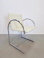 Set 4 vintage Metaform Cirkel stoelen nieuw leer ´80 rvs, Huis en Inrichting, Stoelen, Ophalen, N, N, Wit