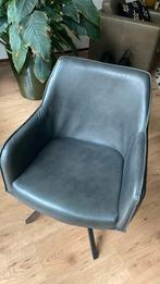 4x Bullcraft Swivel Chair donkergrijs leer, Huis en Inrichting, Stoelen, Grijs, Vier, Gebruikt, Leer