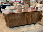 Magazijn leegverkoop dressoir retro Noor mangohout ribbel, Nieuw, Ophalen of Verzenden, Info@wkhome.nl, Argonweg 20 Amersfoort