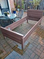 Massief donkereiken bed 90x200, Ophalen, Gebruikt, 90 cm, Eenpersoons