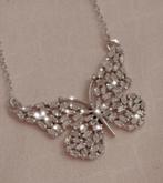 Diamanten vlinder hanger aan ketting! nieuw! Inc.verzenden, Sieraden, Tassen en Uiterlijk, Kettingen, Verzenden, Nieuw, Met edelsteen