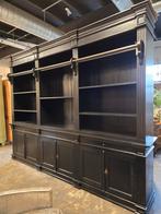 Grote zwarte bibliotheekkast | boekenkast | winkelkast, Huis en Inrichting, Kasten | Buffetkasten, Gebruikt, 200 cm of meer, Niet te achterhalen
