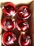 Zes rode oude kerstballen, Ophalen of Verzenden, Zo goed als nieuw