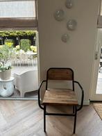 Stoere Industriële landelijk sober Stoel Hout/Metaal, Huis en Inrichting, Stoelen, Ophalen, Gebruikt, Industrieel landelihk, Zwart