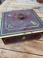 Antiek Art Deco blik met fluweel bekleed, Verzenden