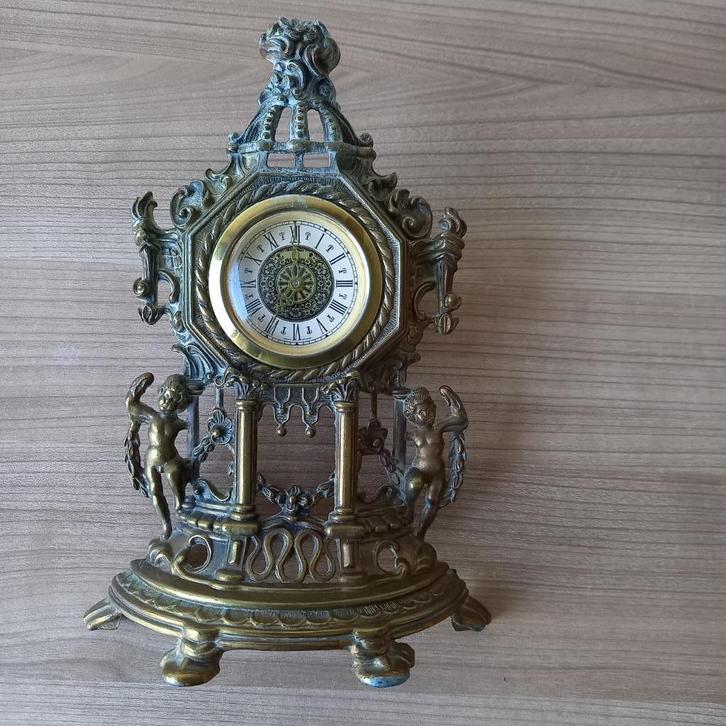 Duitse messing tafelklok AGDA, Antiek en Kunst, Antiek | Klokken, Ophalen of Verzenden