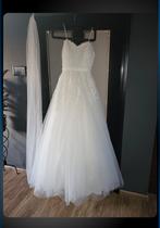 Trouwjurk met glitters, hoepel en sluier, Kleding | Dames, Trouwkleding en Trouwaccessoires, Ophalen, Zo goed als nieuw, Wit, Trouwjurk