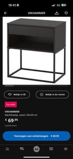 2x Vikhammer nachtkastjes zwart, Gebruikt, Ophalen of Verzenden, 45 tot 65 cm, Minder dan 55 cm