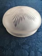 Oude gesatineerde glazen Plafonniere, in prima staat, Huis en Inrichting, Lampen | Plafondlampen, Ophalen of Verzenden, Glas