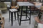 Hip barset: Bartafels + barkrukken metaal hout Tolix horeca, Ophalen, 5 krukken of meer, Met voetsteun, 60 tot 90 cm