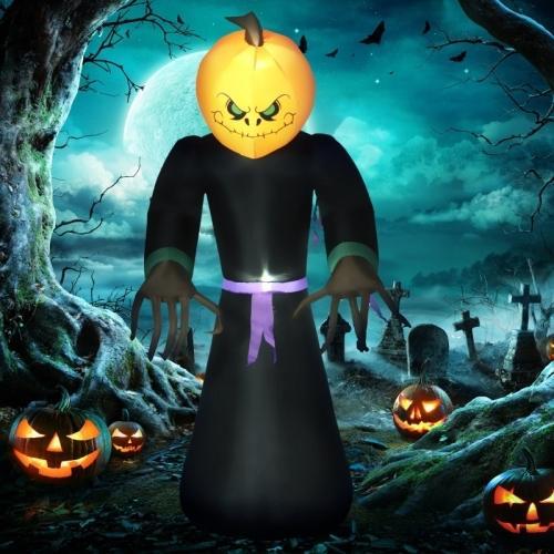 Halloween Opblaasbare Pompoen Geest - 2.1m, Tuin en Terras, Fakkels, Nieuw, Verzenden