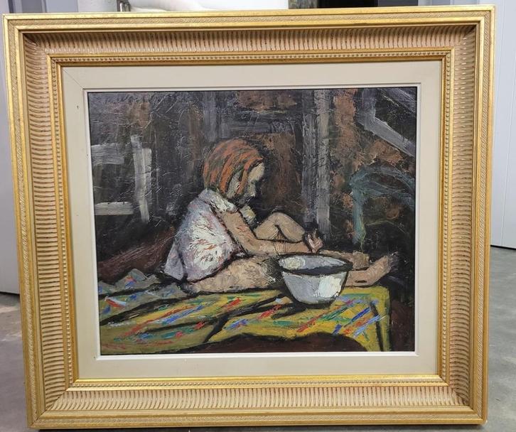 Fernand WESLY, de waskom, Antiek en Kunst, Kunst | Schilderijen | Klassiek, Ophalen of Verzenden