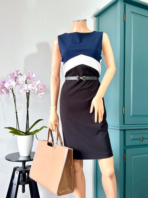 RINASCIMENTO jurk maat XL - blauw - wit - zwart, Kleding | Dames, Jurken, Zo goed als nieuw, Maat 42/44 (L), Blauw, Knielengte