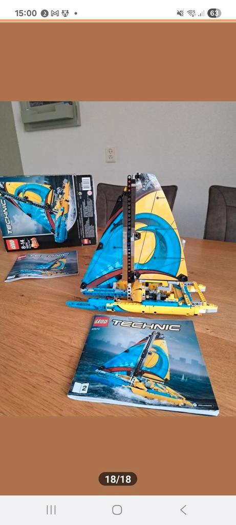 Lego Technic 42074 Zeilboot - Compleet, Kinderen en Baby's, Speelgoed | Duplo en Lego, Zo goed als nieuw, Lego, Complete set, Ophalen of Verzenden