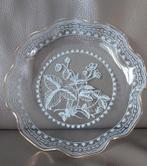 Vintage glazen schaaltje 21 cm goud randje, Ophalen, Zo goed als nieuw, Rond, Glas