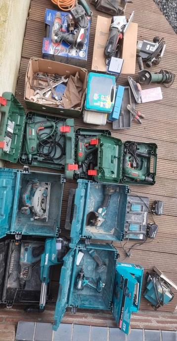 Complete werkplaats machines set Makita 18v met lintzaag beschikbaar voor biedingen