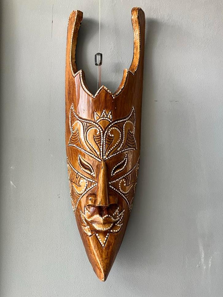 LOT:2508D-Afrikaans tribal masker houtsnijwerk L52cm, Antiek en Kunst, Kunst | Beelden en Houtsnijwerken, Ophalen of Verzenden