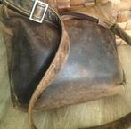Stoere leren tas bruin/gevlamd leer, Ophalen, Nieuw, Bruin, Overige typen