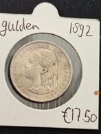 1 gulden 1892 nederland Wilhelmina, 1 gulden, Verzenden, Zilver, Koningin Wilhelmina