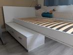 tiener bed met vak en lade, 90x200, incl lattenbodem., Ophalen, 90 cm, Eenpersoons, Wit